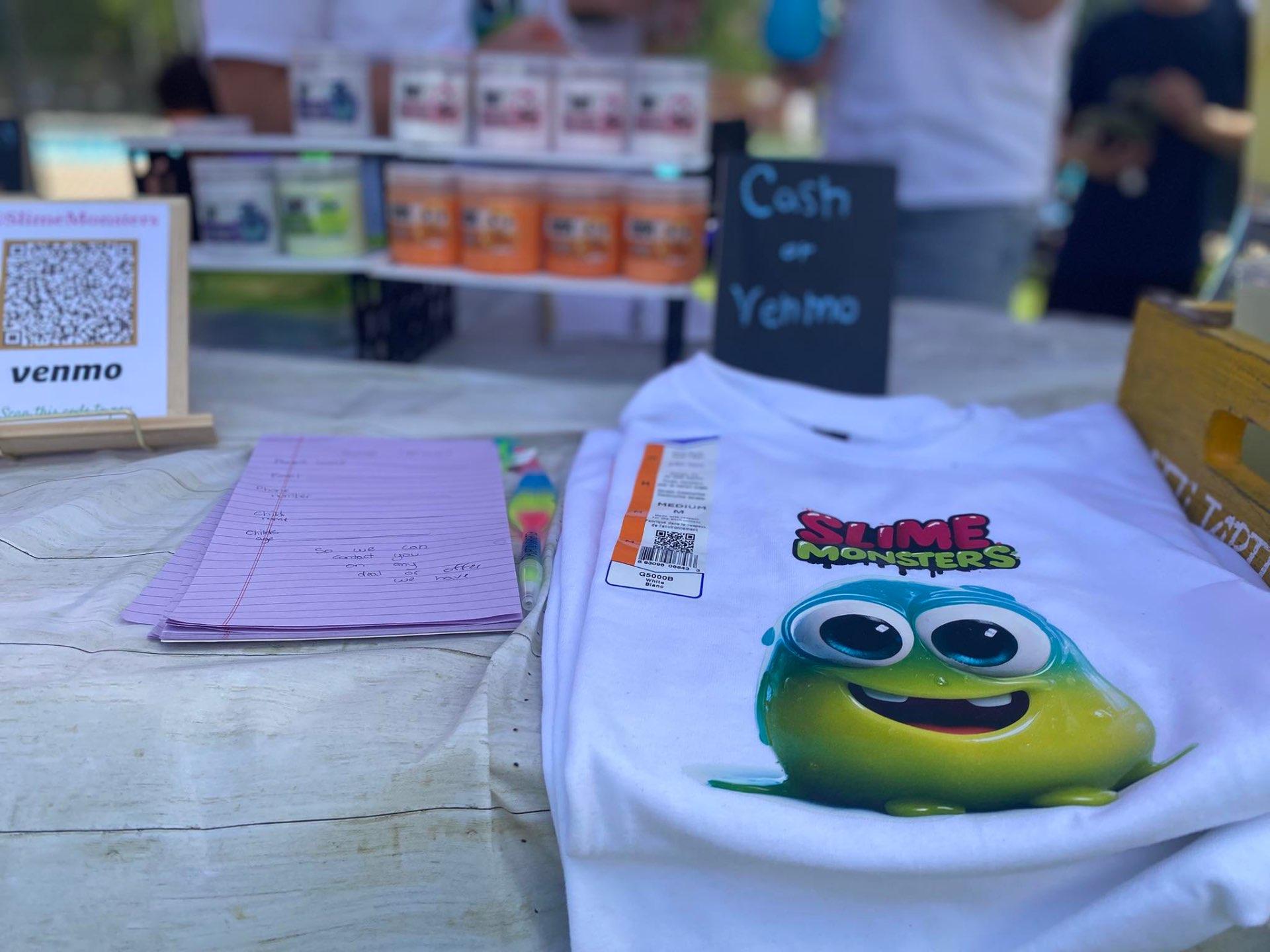 Slime Monsters merchandise and setup